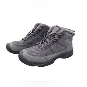 Like New Camel Crown men’s 11 faux fur lined waterproof winter gray boots